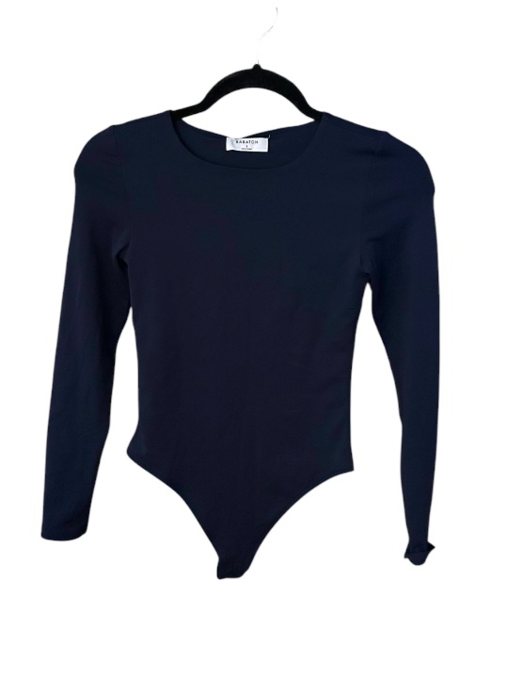 Aritzia Babaton Contour Crew Neck Navy Blue Long Sleeve Thong Bodysuit Size Smal - Picture 2 of 7